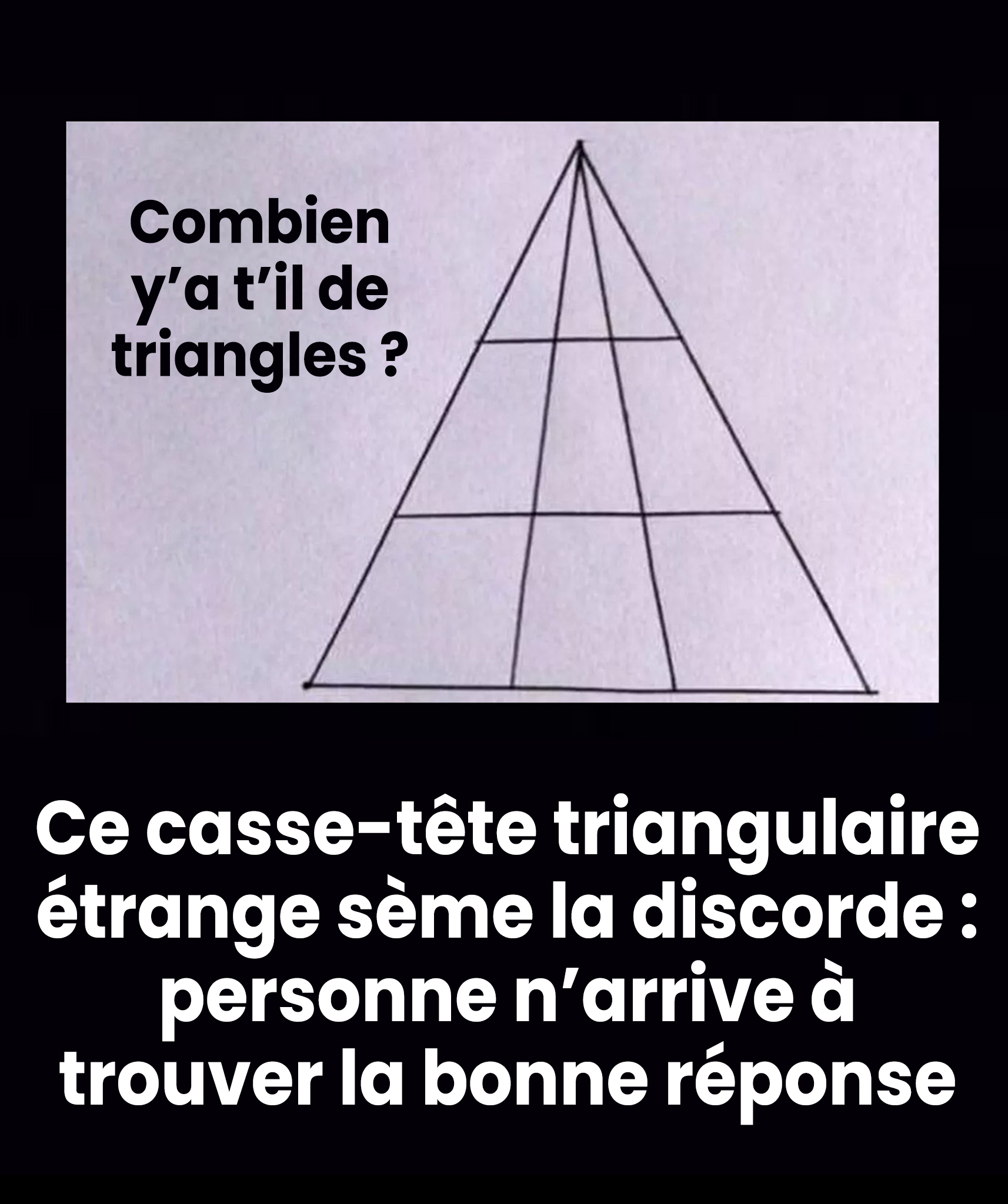 On a passé la journée entière à débattre de cette énigme triangulaire. Et vous, pouvez-vous la résoudre ?