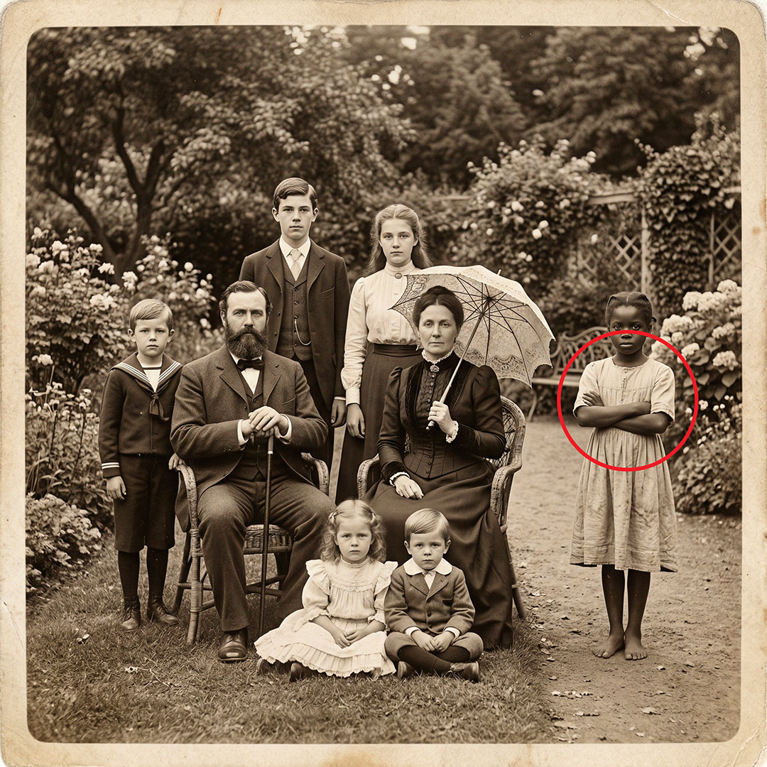 Personne n’avait remarqué la jeune esclave sur le portrait jusqu’à ce qu’un zoom révèle ce qu’elle portait