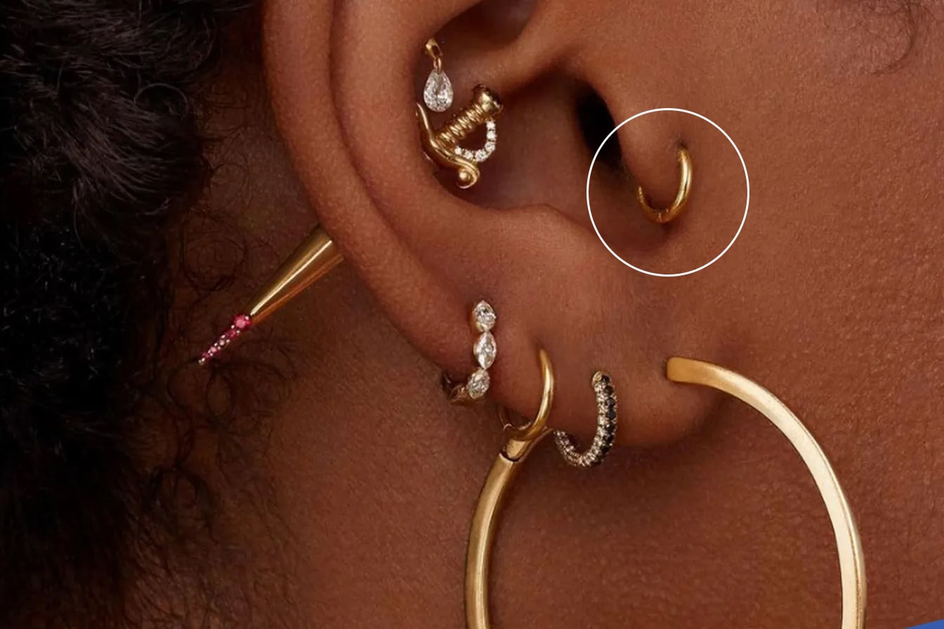 Exemples de styles de piercing tragus