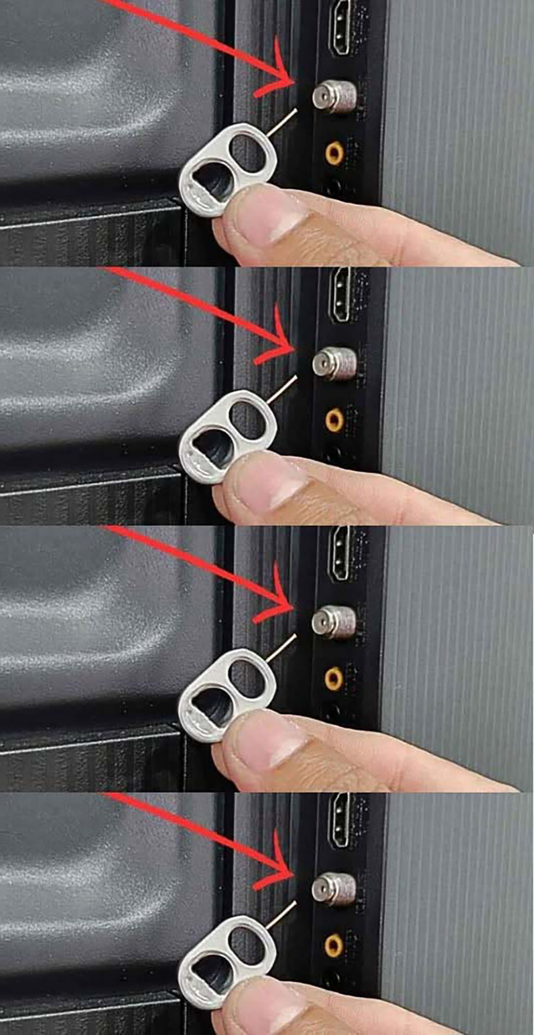 Pour quelle raison certains insèrent-ils la languette d’une canette dans leur téléviseur ?