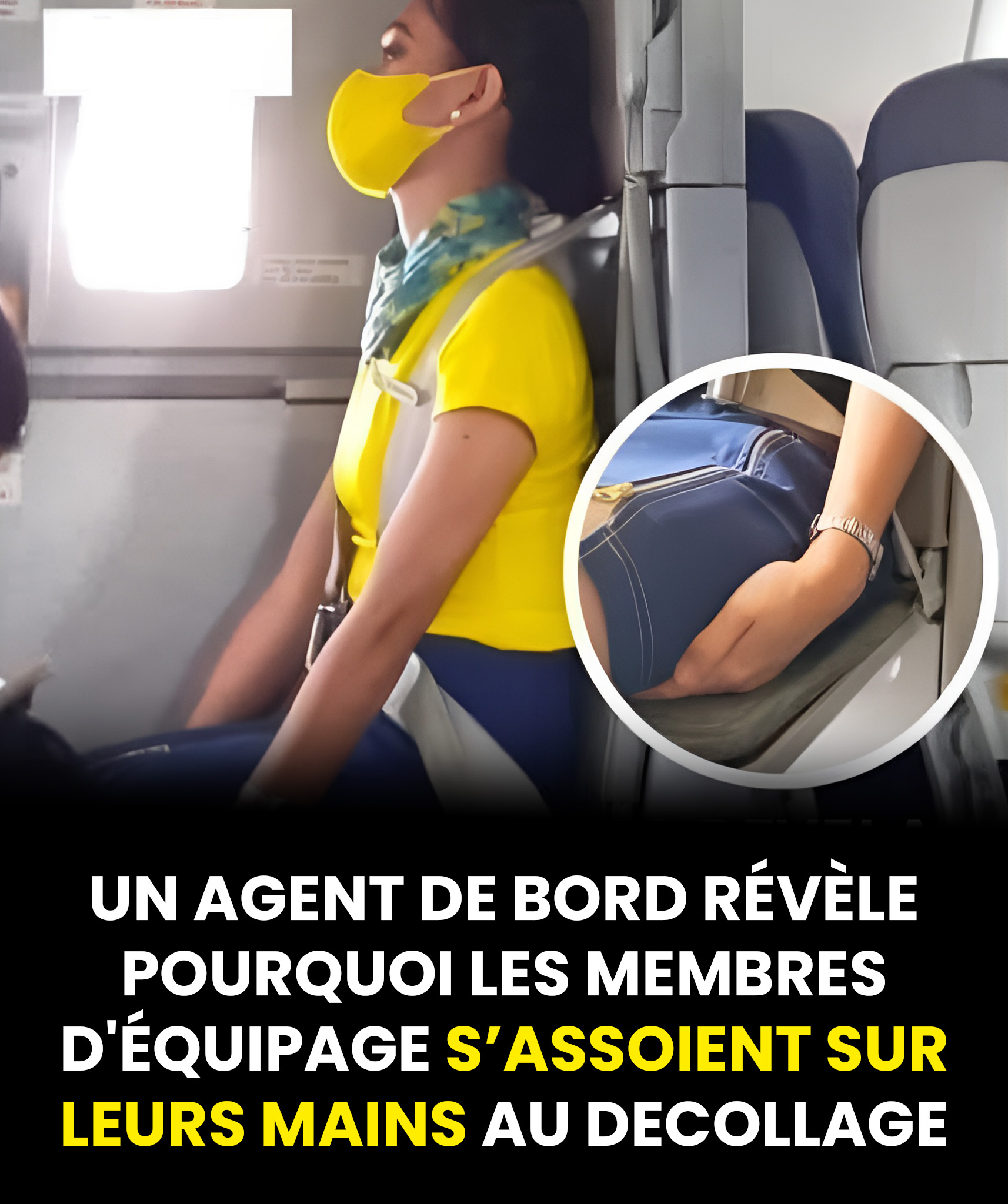 Pourquoi les agents de bord gardent-ils leurs mains sous leurs cuisses pendant le décollage et l’atterrissage ?