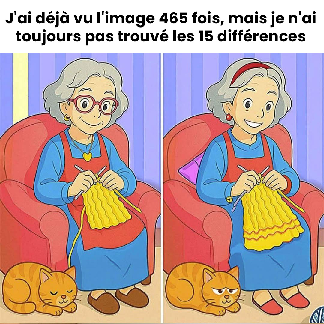 Pouvez-vous repérer les 15 différences entre ces images ?