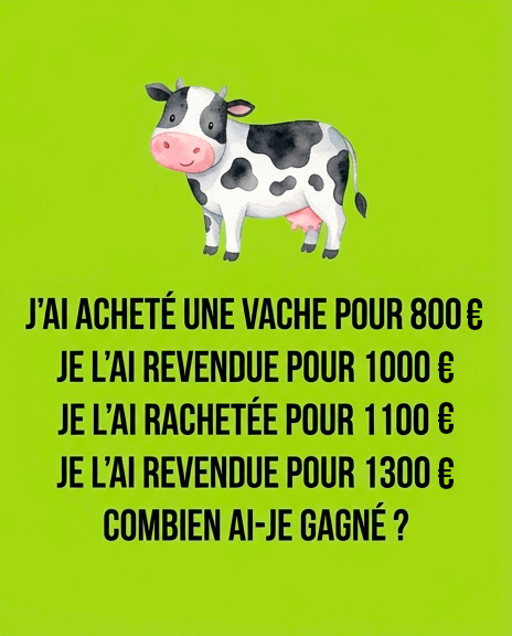Problème : vache et nombres