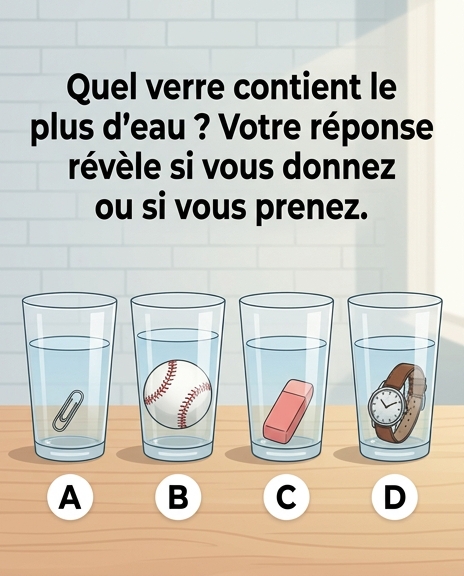 Quel verre contient le plus d’eau ? Votre réponse révèle si vous êtes généreux ou égoïste