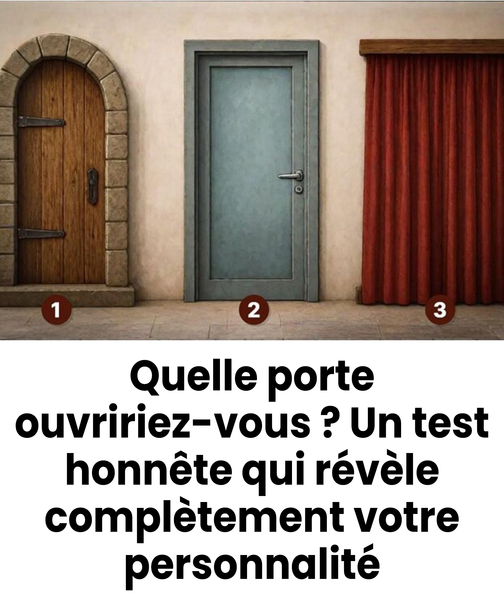 Quelle porte ouvririez-vous ? Un test honnête qui révèle complètement votre personnalité