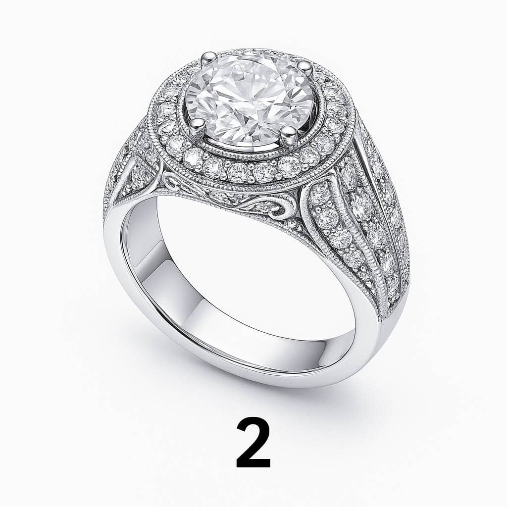 Diamond halo ring