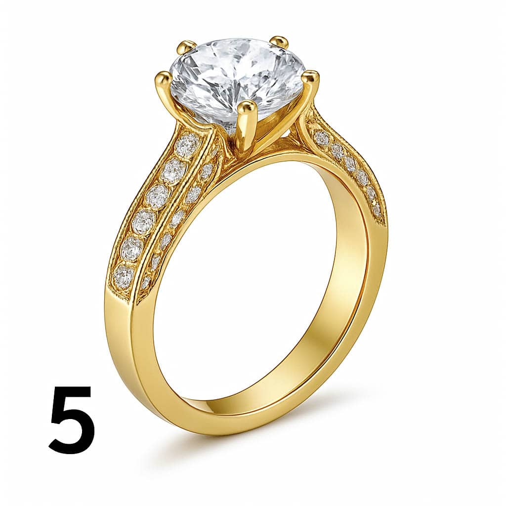 Gold solitaire with diamond