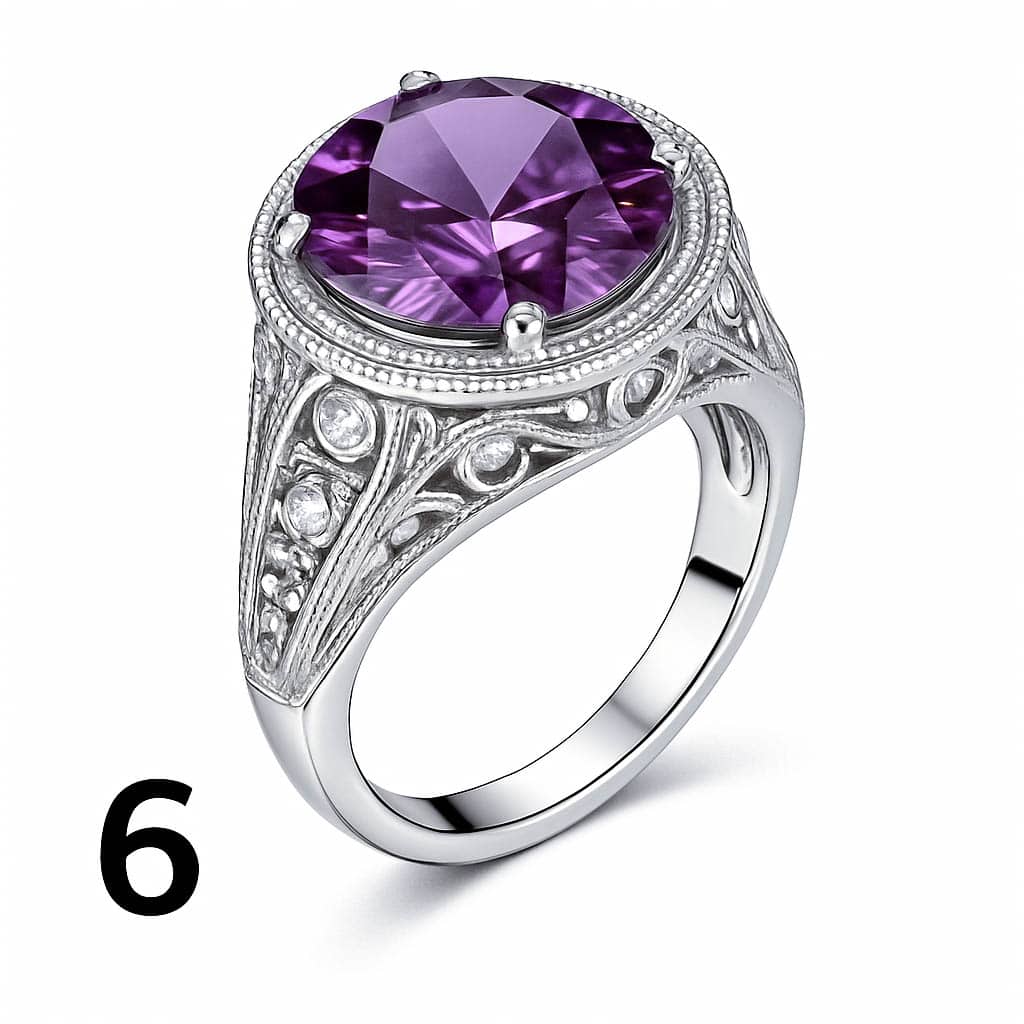 Ring with purple amethyst
