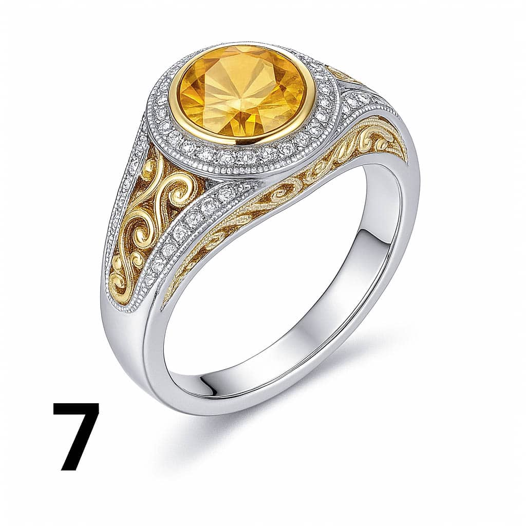 Sparkling golden orange ring