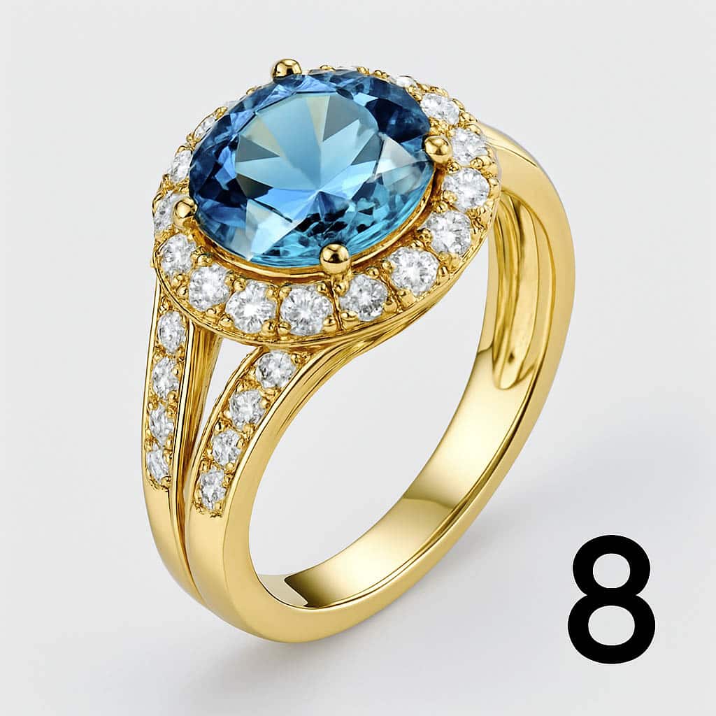Blue crown ring