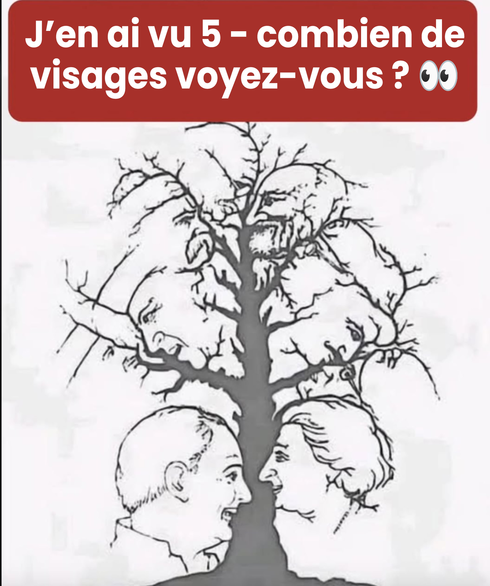 Seules quelques personnes parviennent à repérer tous les visages cachés dans cet arbre — en faites-vous partie ?