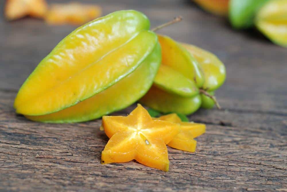 Caramboles coupées en forme d'étoile