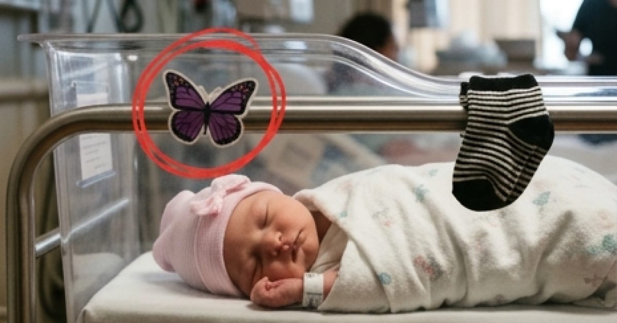 Si vous voyez un autocollant papillon violet près d'un nouveau-né, voici ce que cela signifie