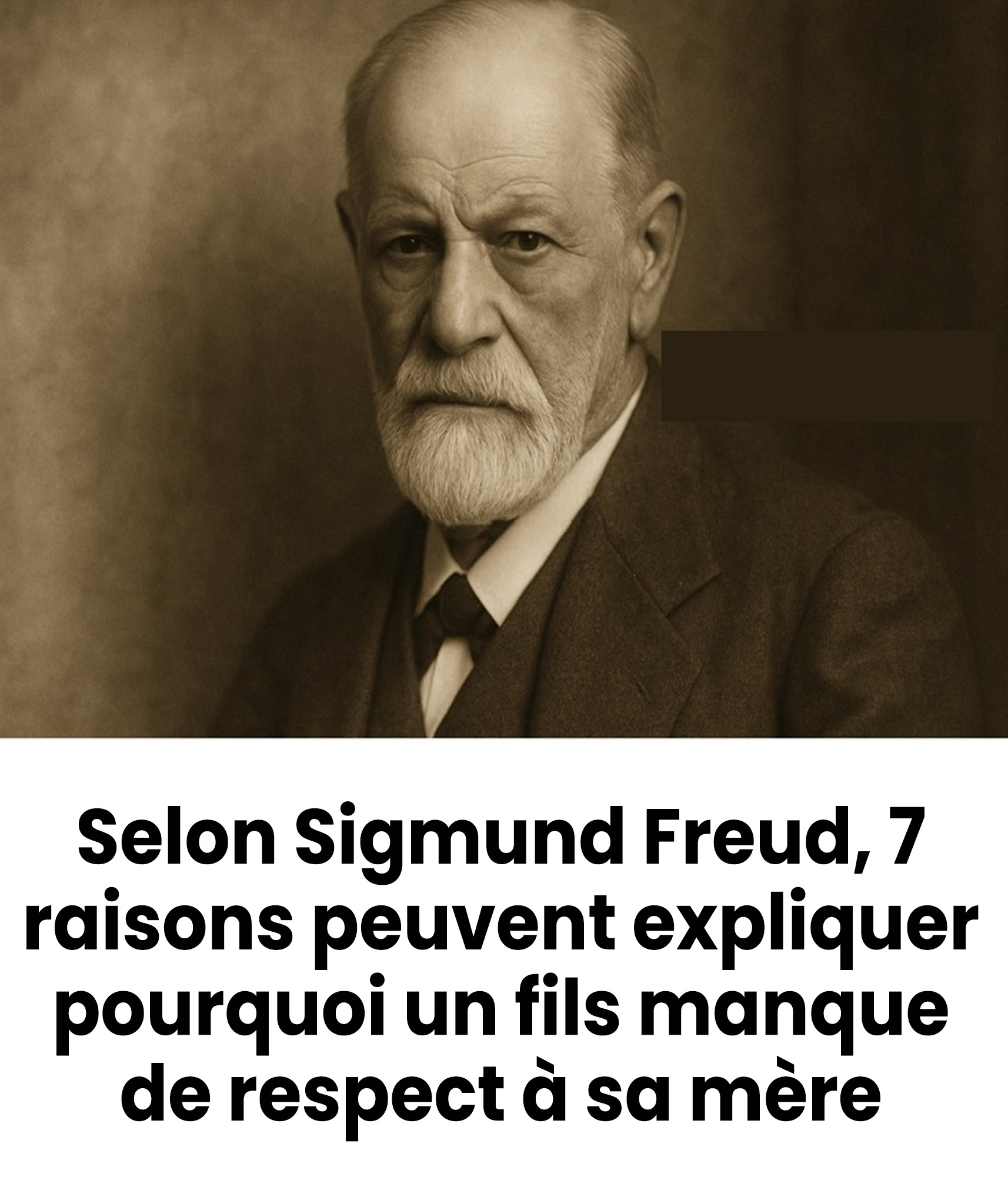 Sigmund Freud révèle 7 raisons pour lesquelles un fils peut manquer de respect à sa mère