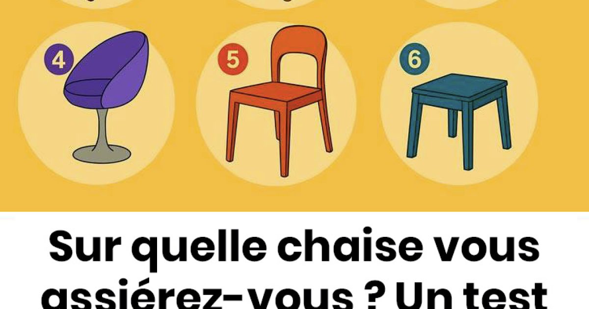 Sur quelle chaise vous assiérez-vous ? Un test étonnamment précis de votre personnalité