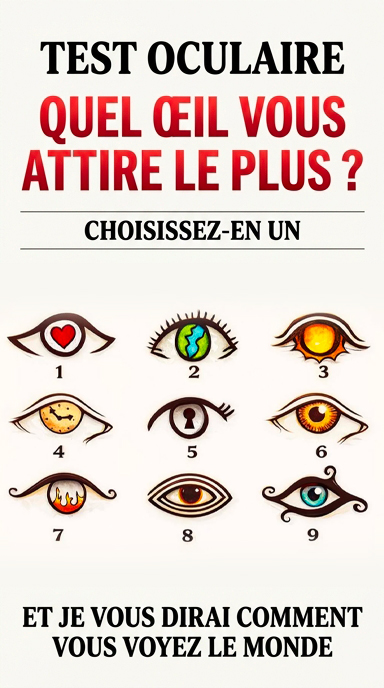 Test de vision : quel œil vous attire le plus ? Choisissez-en un et je vous dirai comment vous voyez le monde