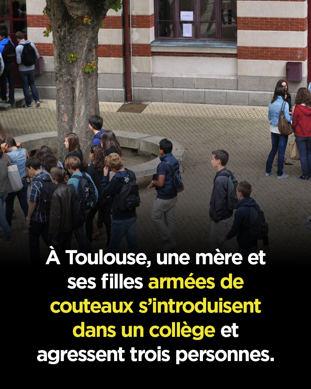 Toulouse : une mère et ses filles, armées de couteaux de boucher, s’introduisent dans un collège et agressent trois personnes