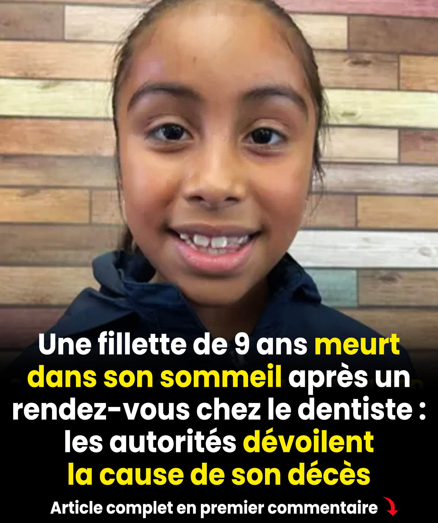Tragédie : une fillette de 9 ans s’éteint dans son sommeil après une visite chez le dentiste