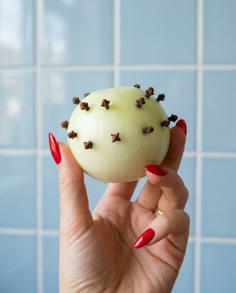 Un geste curieux de ma grand-mère : planter des clous de girofle dans un oignon