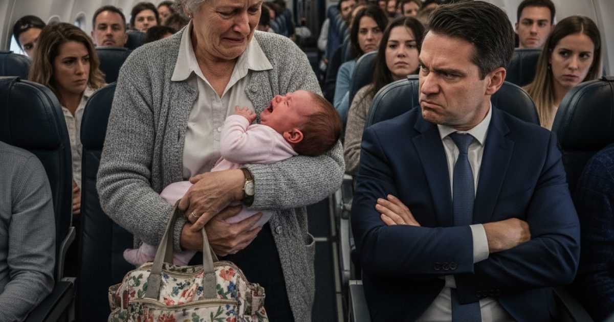 Un homme m’a chassée de mon siège dans l’avion à cause des pleurs de ma petite-fille — mais il ne s’attendait pas à voir qui allait prendre ma place