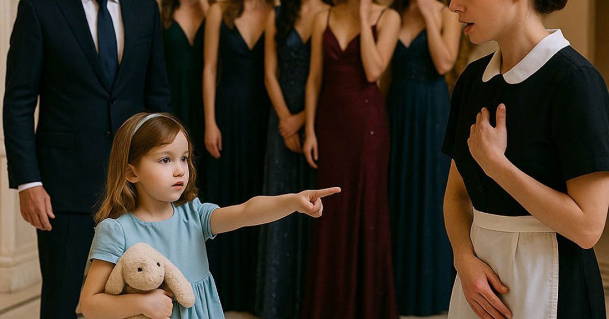 Un milliardaire invite des mannequins pour que sa fille choisisse une mère — mais elle désigne la femme de ménage