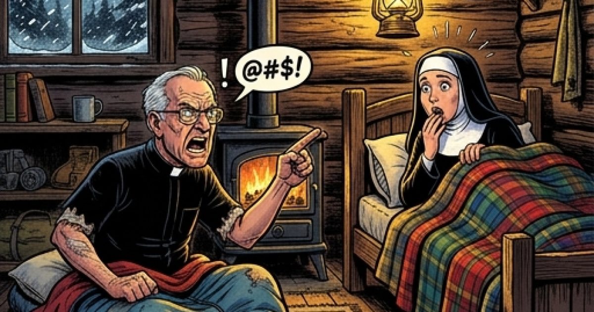 Un prêtre et une nonne se perdent dans une tempête de neige