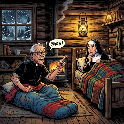 Un prêtre et une nonne se perdent dans une tempête de neige