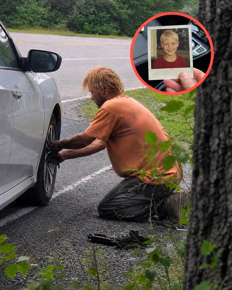 Un sans-abri m’a aidé à changer un pneu crevé sur la route 9 où mon fils a disparu il y a 20 ans – ce qu’il a laissé sur le siège passager m’a bouleversé