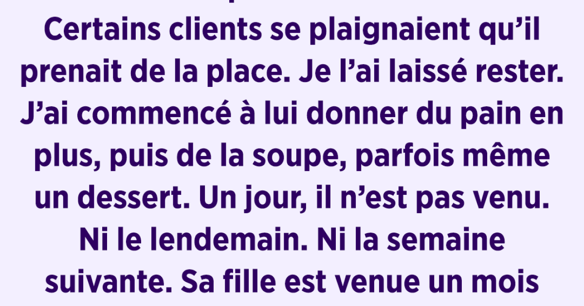Un vieil homme commandait chaque jour le repas le moins cher – et m’a laissé un souvenir que je garderai à jamais