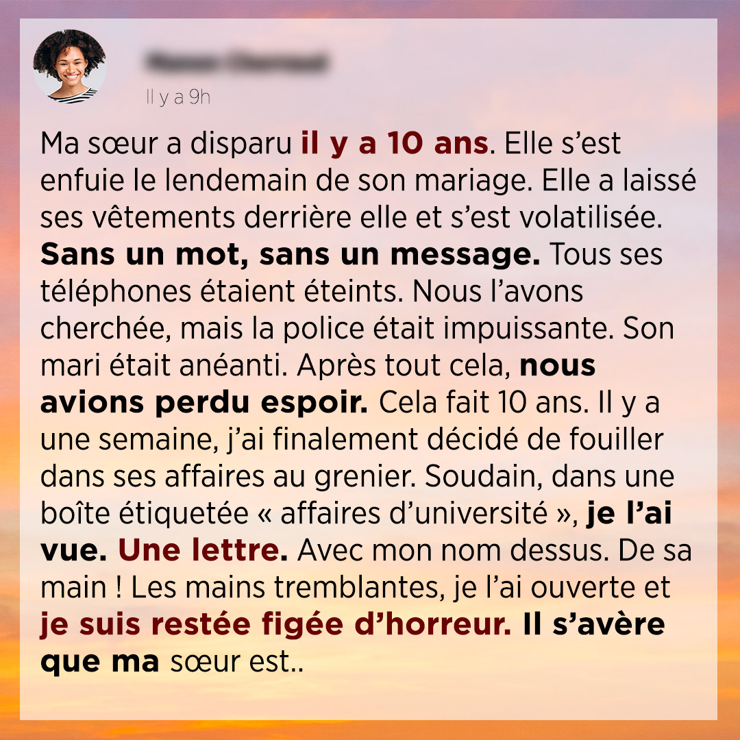 Une décennie de questions auxquelles répond une seule lettre