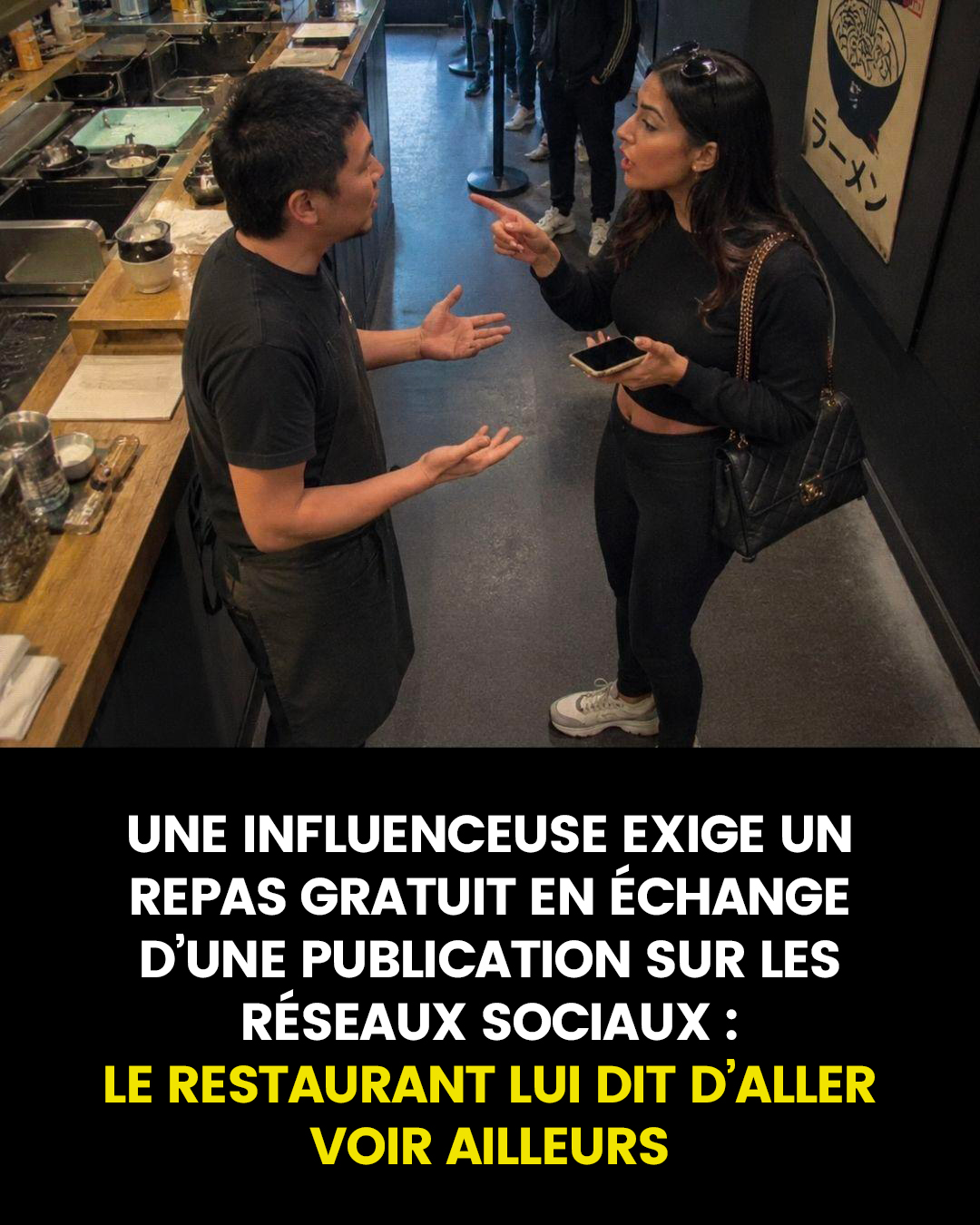 Une influenceuse exige un repas gratuit en échange d’une publication sur les réseaux sociaux, mais se fait brutalement rembarrée
