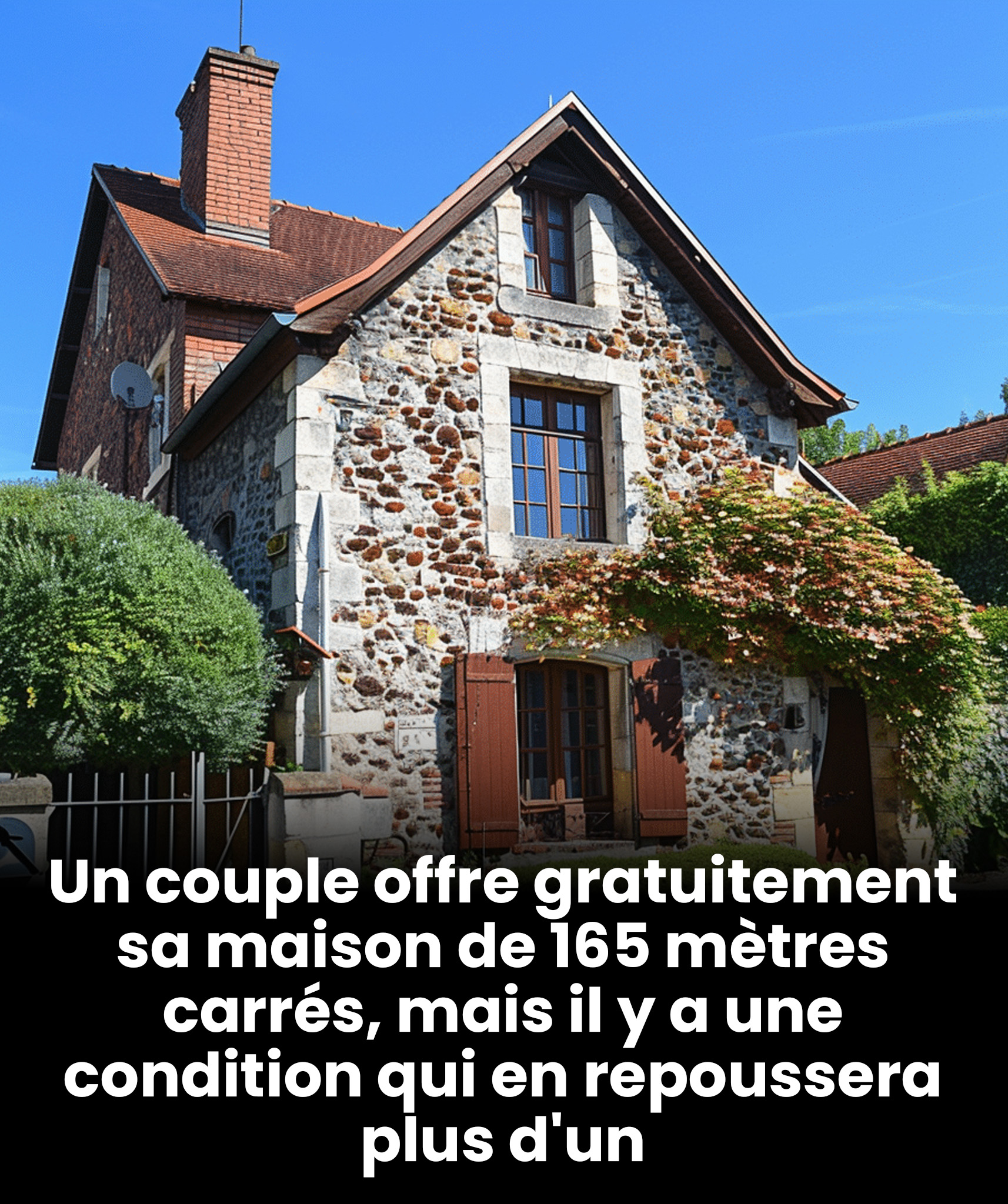 Une maison de 165 m² offerte sans frais ? Oui, mais la condition risque de vous faire réfléchir à deux fois…