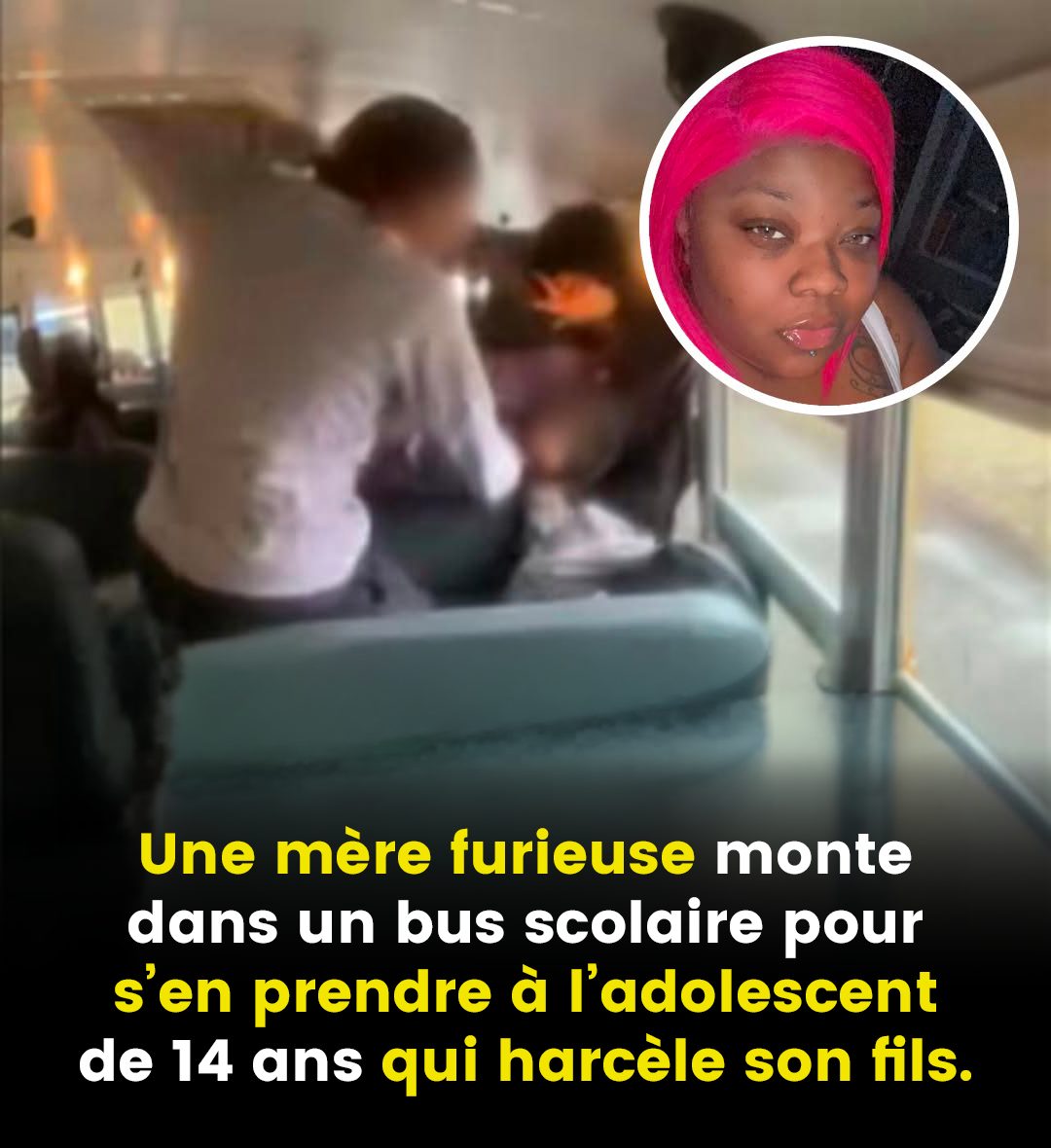 Une mère de famille furieuse monte dans un bus scolaire pour s’en prendre à l’adolescent de 14 ans accusé de harceler son fils