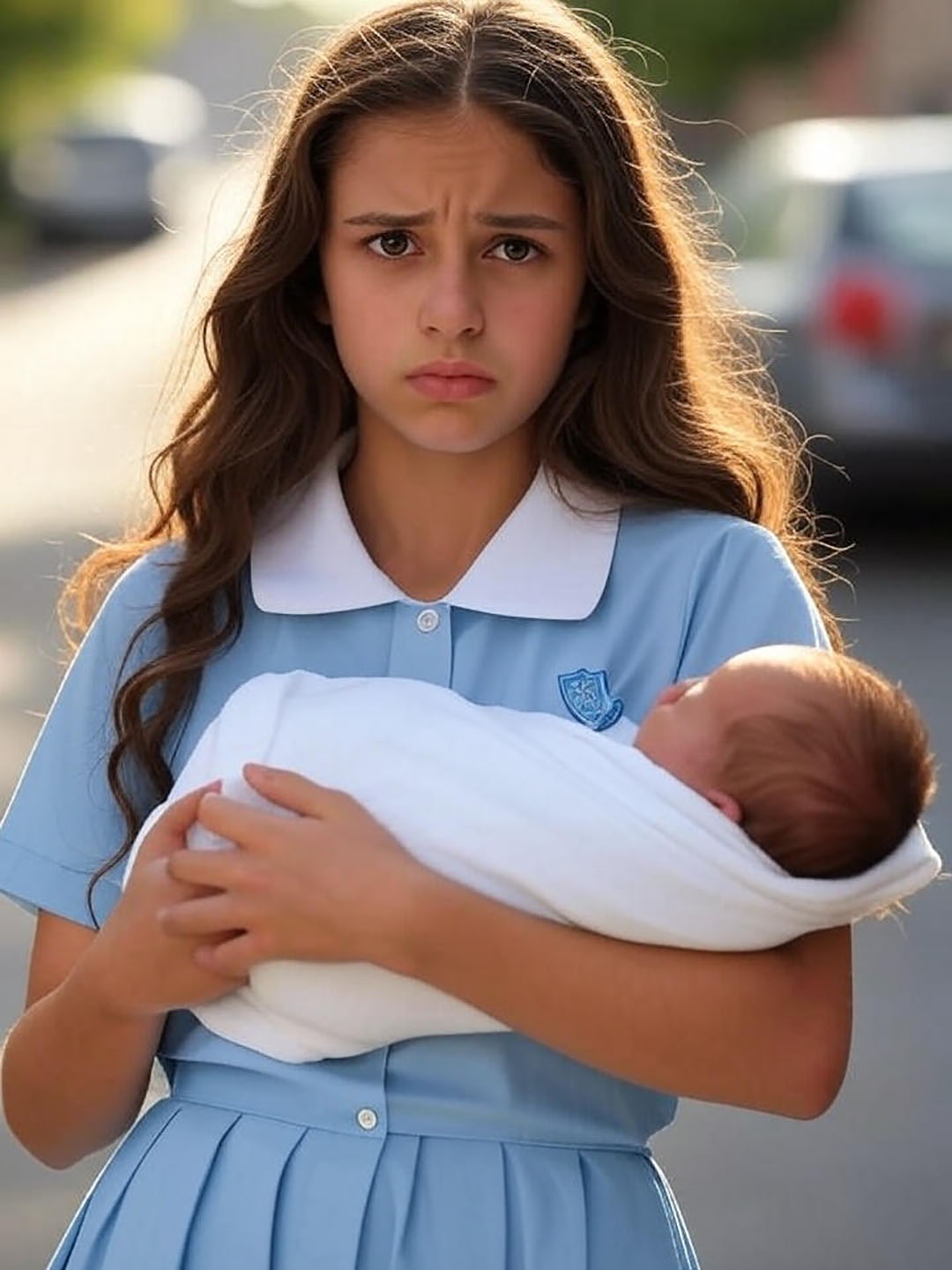 Une pauvre fille en retard à l’école trouve un bébé évanoui enfermé dans une voiture…