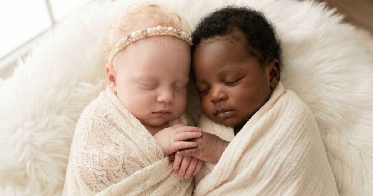 Une photographe donne naissance à des jumeaux, un noir et un blanc – elle prend de magnifiques photos de sa fille albinos