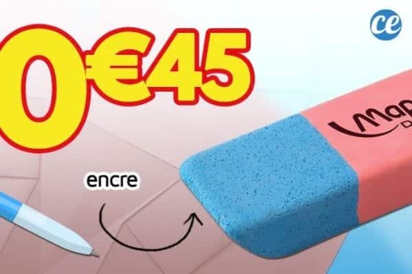 Gomme dans une trousse d'écolier
