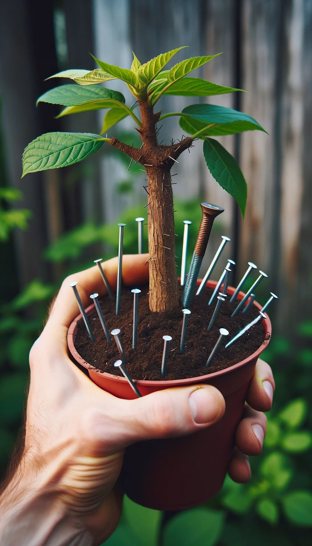 Voici pourquoi tant de personnes laissent des clous dans leurs plantes avant de partir en vacances