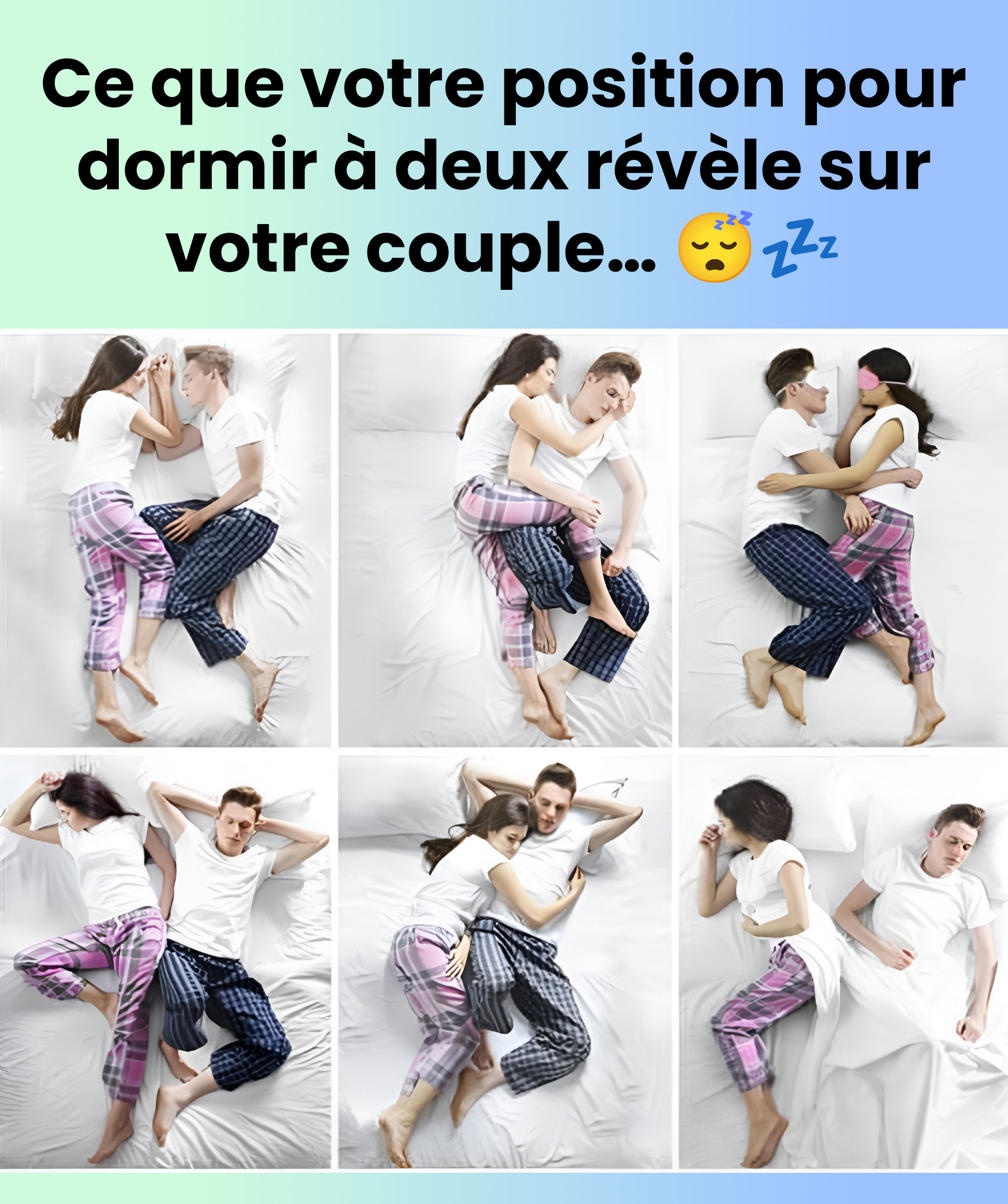 Votre position de sommeil en dit long sur votre vie de couple