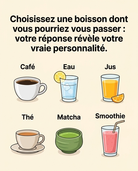 Vous devez choisir une boisson dont vous pourriez vous passer : votre réponse révèle votre véritable personnalité
